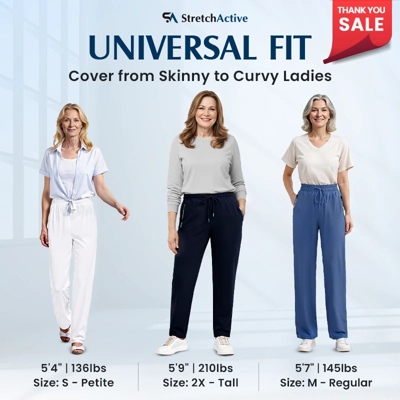 StretchActive - Women's Ultra Stretch Ice Silk Comfort Casual Pants