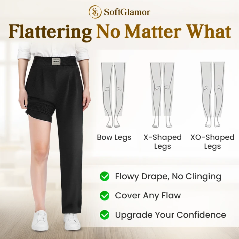 SoftGlamor - Women's Ultra Soft Perfect Drape Pull-On Pants
