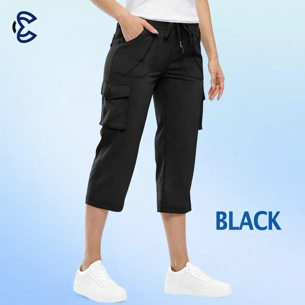 ComfyEase - Women Lightweight Cargo Capri Casual Cropped Pants