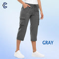 ComfyEase - Women Lightweight Cargo Capri Casual Cropped Pants
