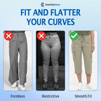 ComfyEase - Women Lightweight Cargo Capri Casual Cropped Pants