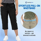 ComfyEase - Women Lightweight Cargo Capri Casual Cropped Pants