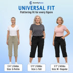 ComfyEase - Women Lightweight Cargo Capri Casual Cropped Pants