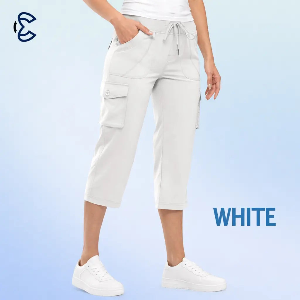 ComfyEase - Women Lightweight Cargo Capri Casual Cropped Pants