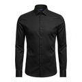 Slim Black Shirt front view
