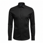 Slim Black Shirt front view