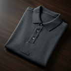 Merino Wool Polo Shirt - Flat Lay