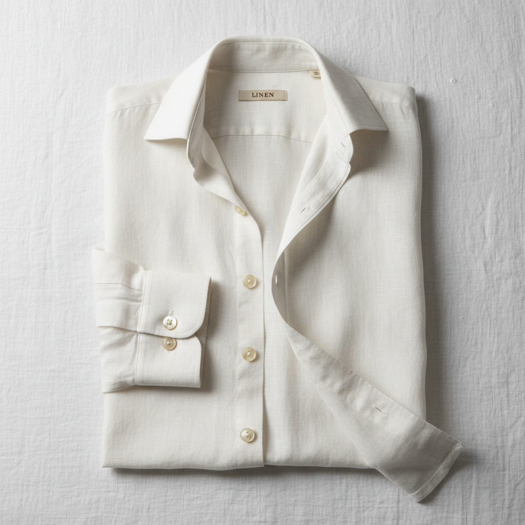 Tailored Linen Shirt - Flat Lay