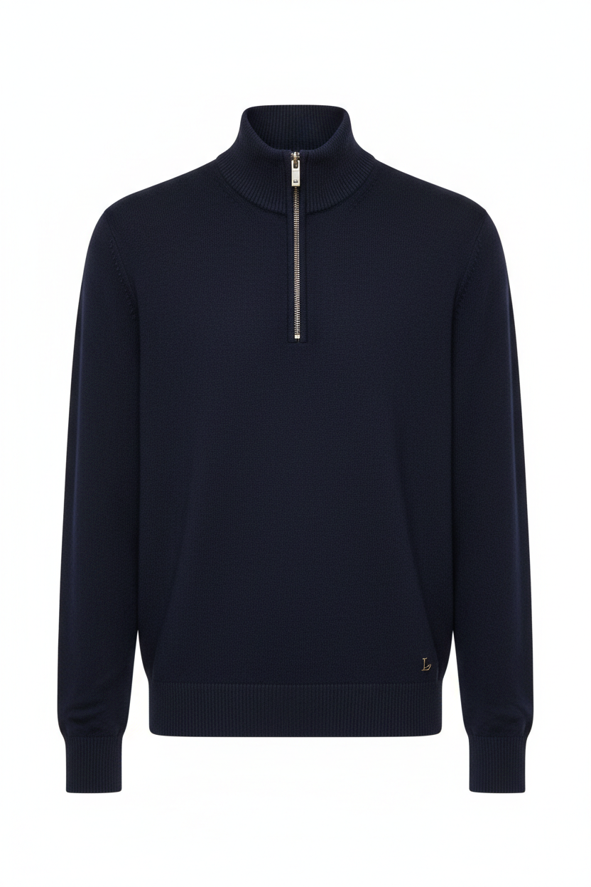 Merino Quarter-Zip Pullover - Studio Front View