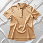 Women's Silk-Blend Polo Top - Flat Lay