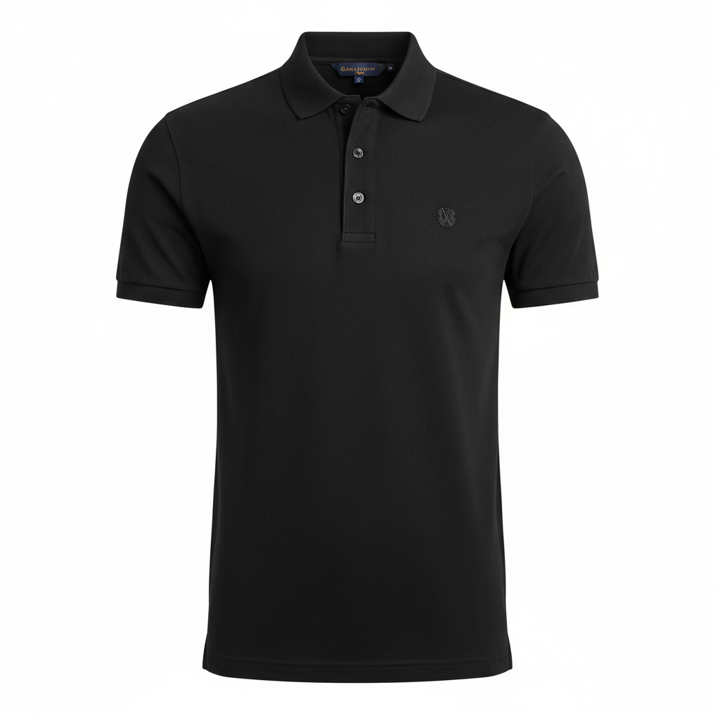 Áo polo đen Black Premium nhìn từ phía trước