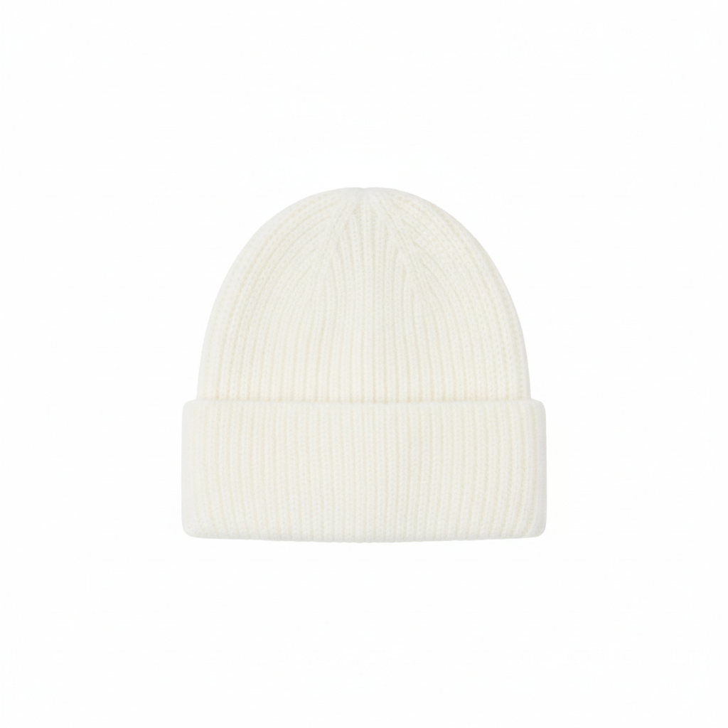 Cashmere Knit Beanie - White Background Hero