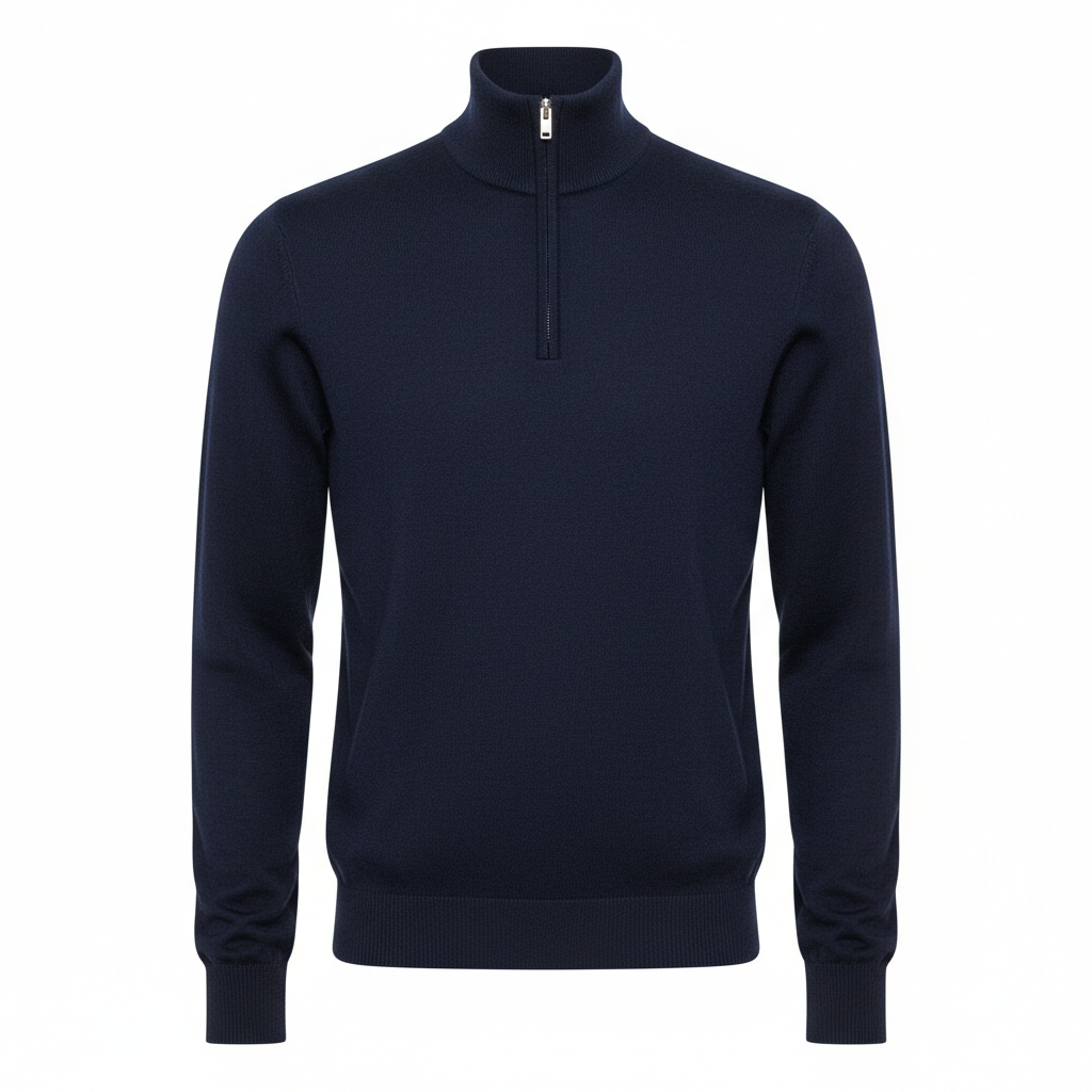 Merino Quarter-Zip Pullover - White Background Hero