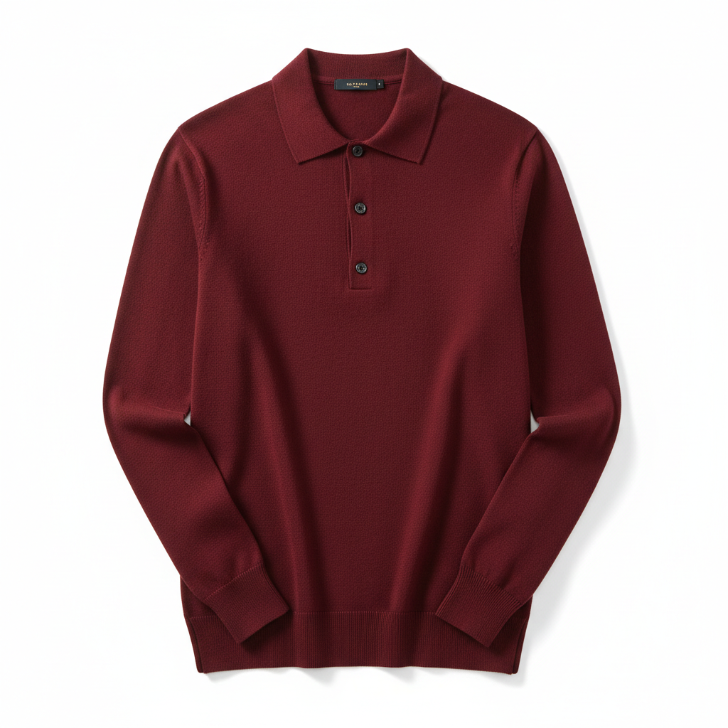 Long Sleeve Polo Shirt - Square Studio