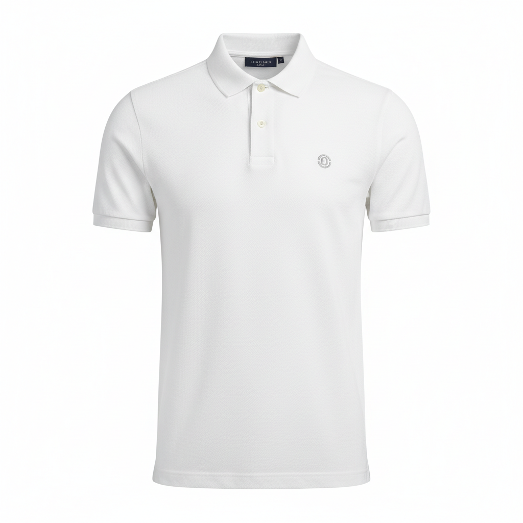 Áo polo trắng Classic White nhìn từ phía trước