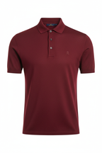 Merino Wool Polo Shirt - Studio Front View