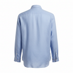 Linen Blue Shirt back view