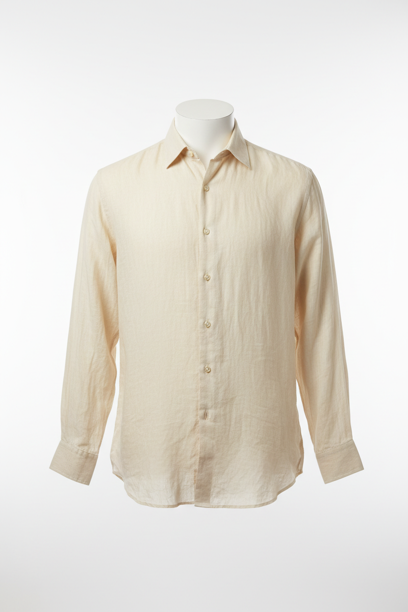 Tailored Linen Shirt - Studio Front View