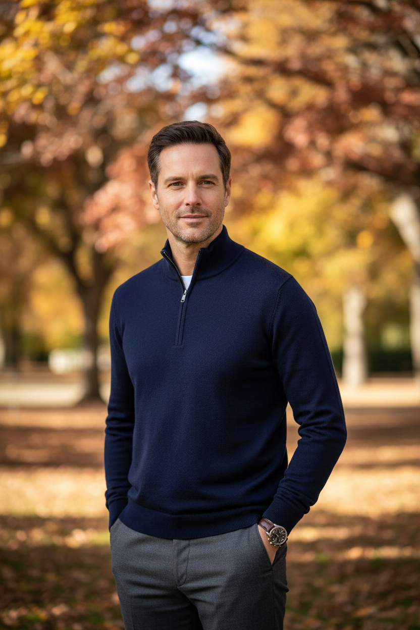 Merino Quarter-Zip Pullover - Lifestyle