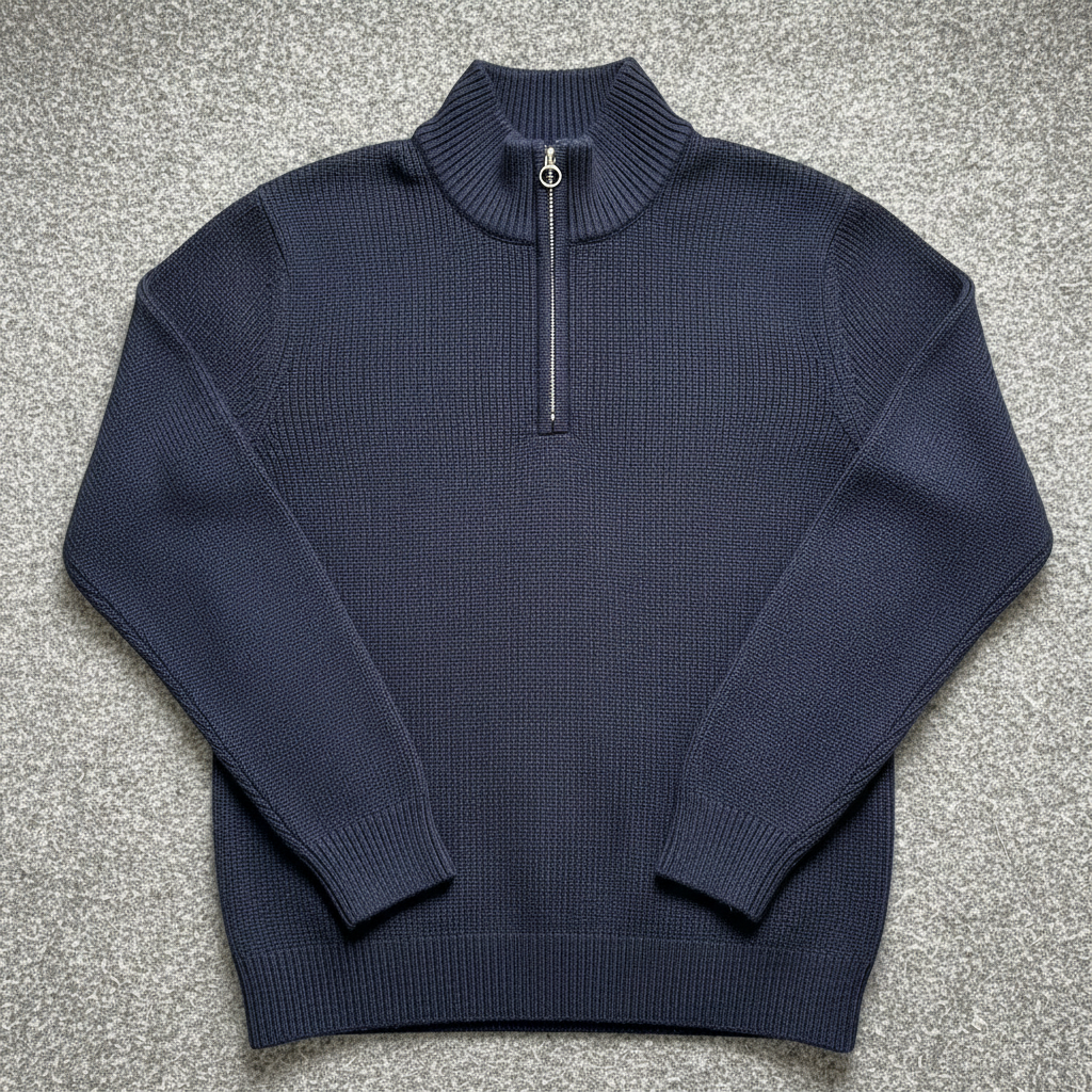 Merino Quarter-Zip Pullover - Flat Lay