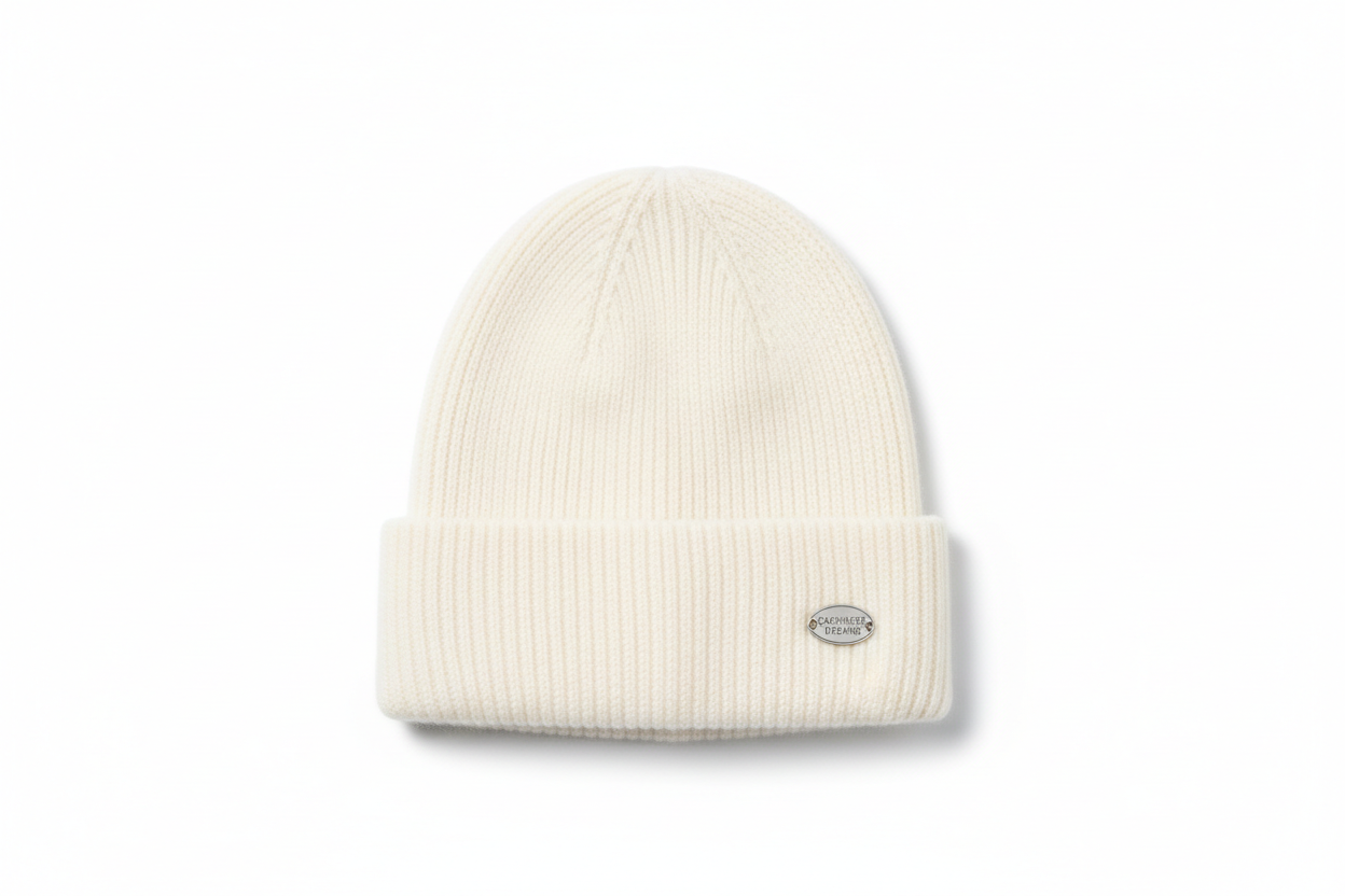 Cashmere Knit Beanie - Studio View