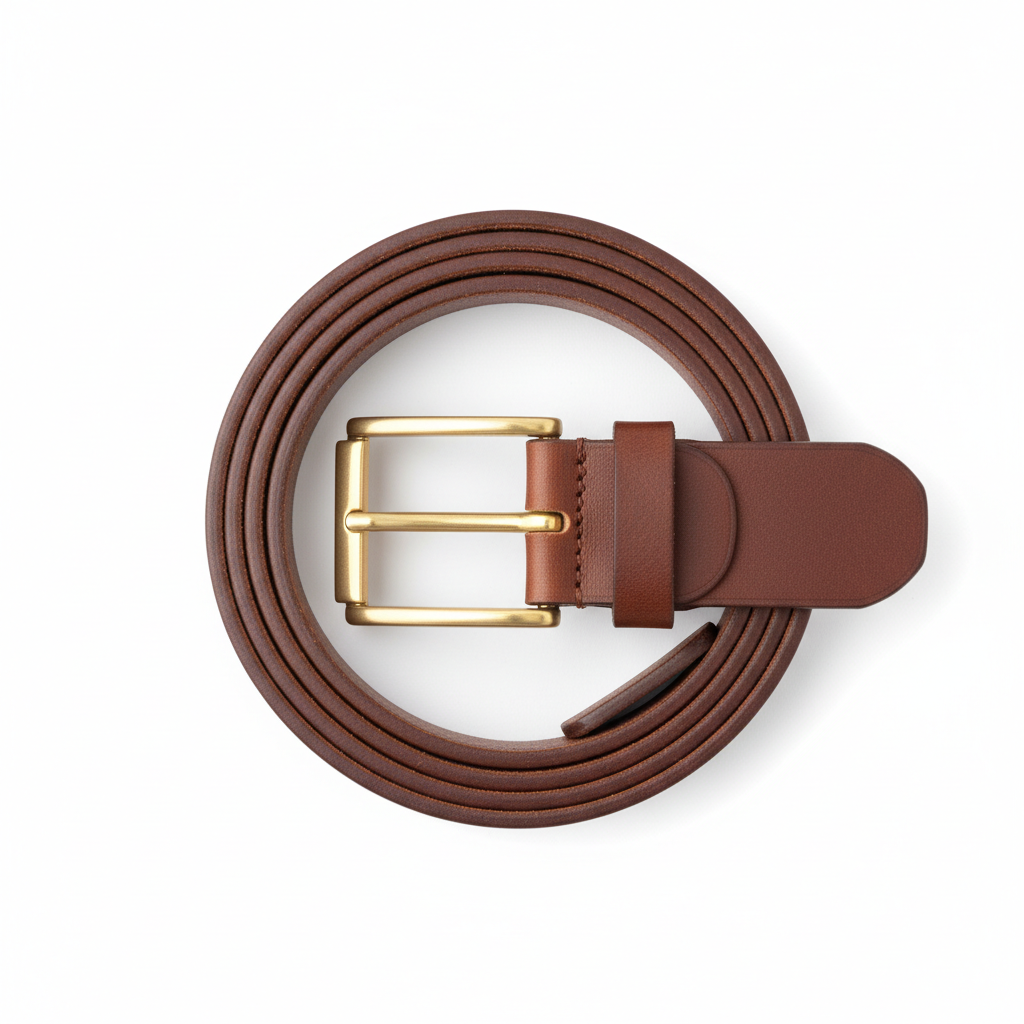 Premium Leather Belt - White Background Hero