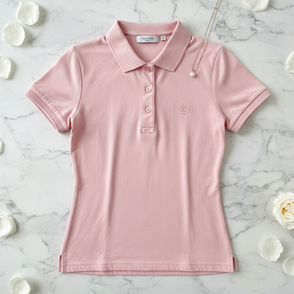Women's Fitted Polo Shirt - Flat Lay