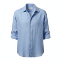 Linen Blue Shirt front view
