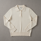 Women's Merino Polo Sweater - Flat Lay