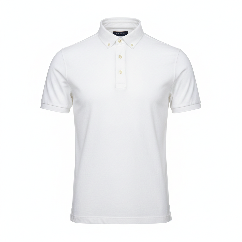 Slim Fit Oxford Polo - White Background Hero