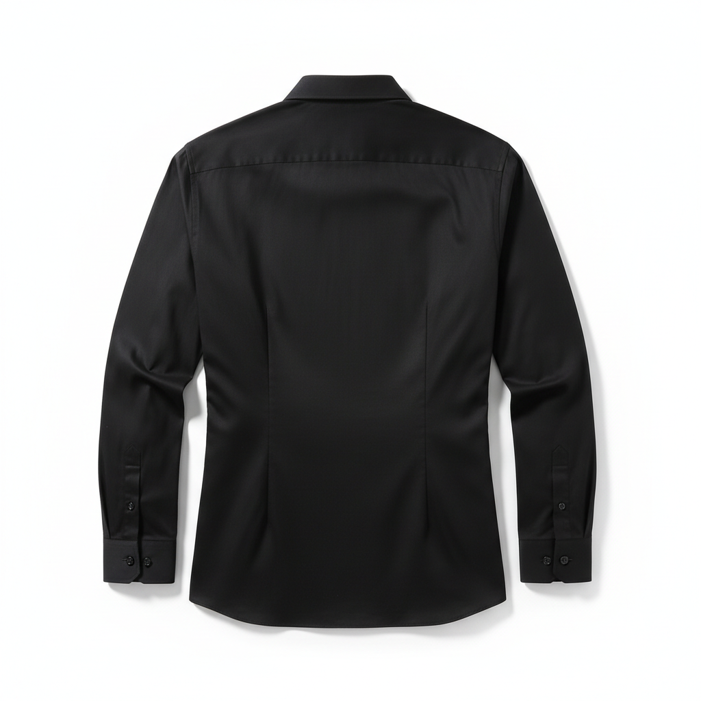 Slim Black Shirt back view