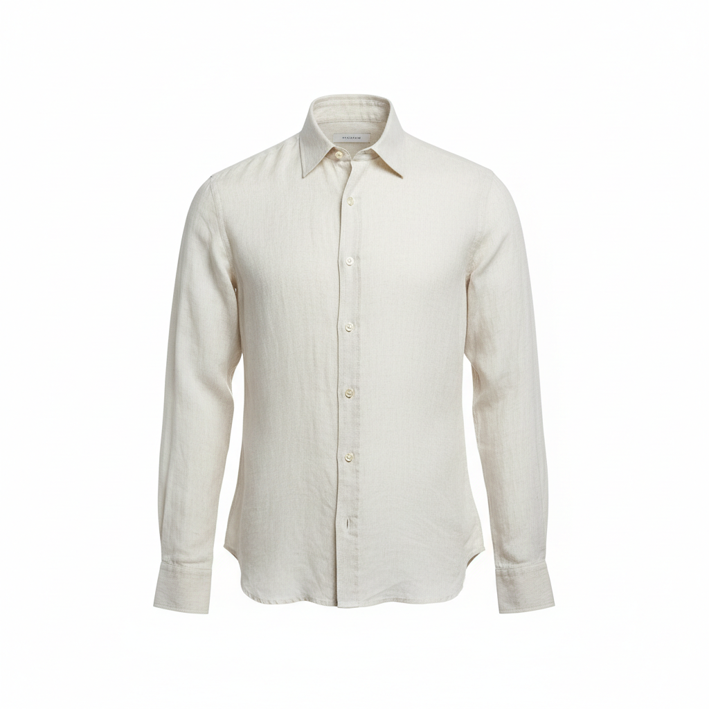 Tailored Linen Shirt - White Background Hero